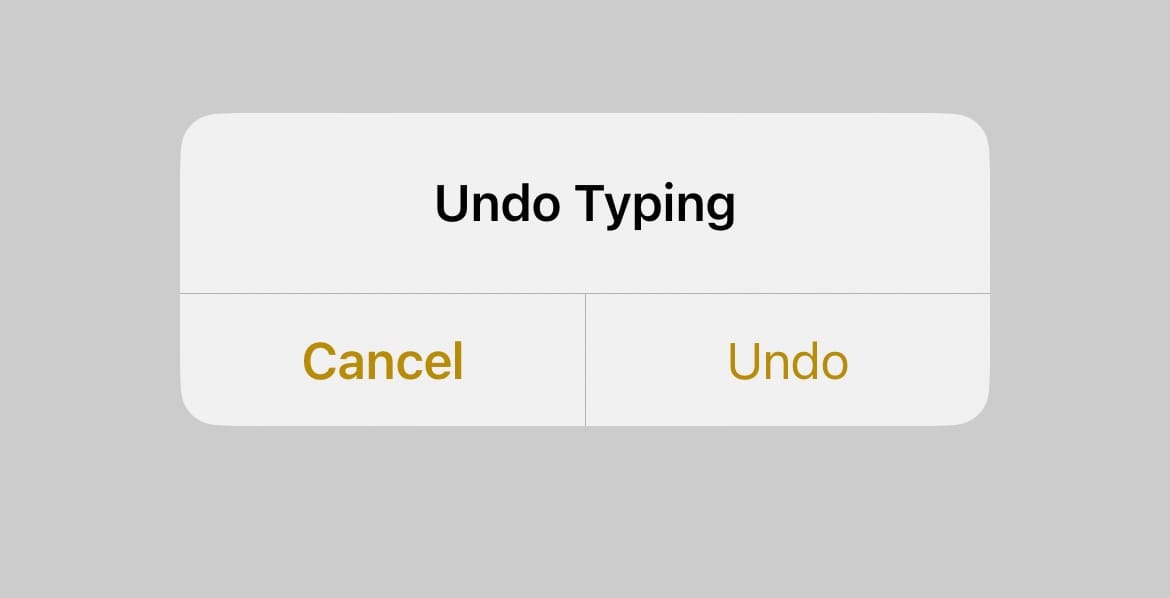 The Undo Typing Window in Apple Notes