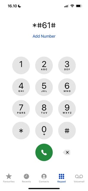 Type the 61 number on your iPhone to access call forwarding number