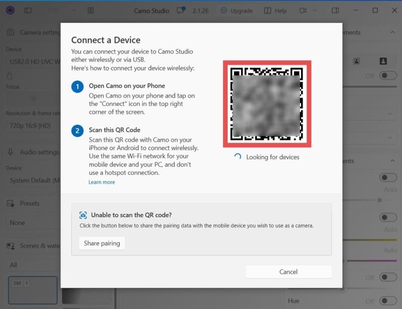 Turn an iPhone or iPad into a Webcam for a Windows PC with Camo 3