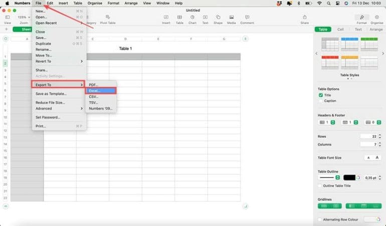 How to Export an Apple Numbers File to Microsoft Excel - AppleToolBox