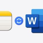 sync apple notes with word