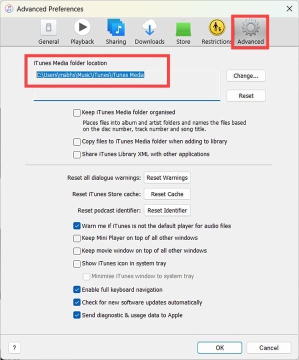 How to Export iTunes Library to New Computer 4