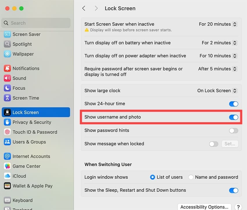 How to Hide Username and Photo on the Mac Lock Screen 3