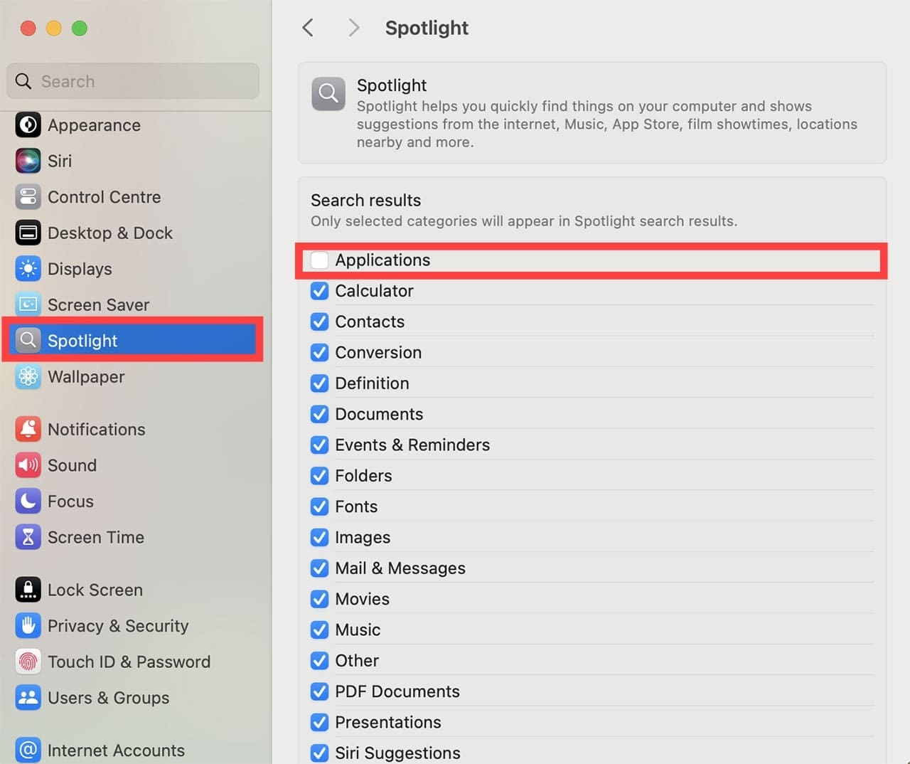 How to Hide App Results From Spotlight 3