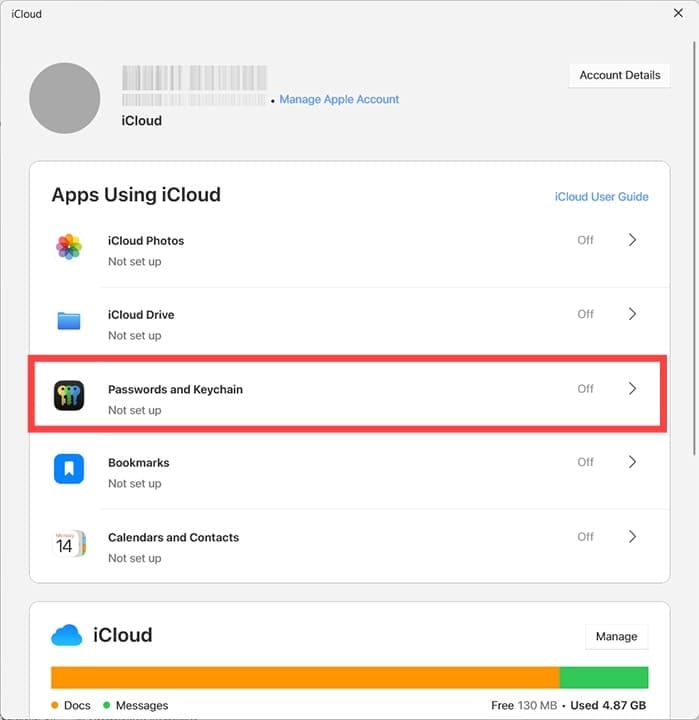 How to Set Up iCloud Passwords on a Windows PC 7
